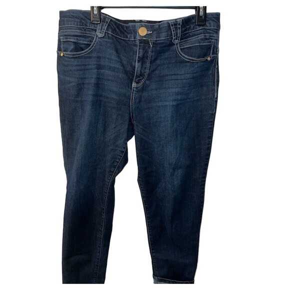 Democracy Ab solution Jeans Womens Sz 14 Medium Wash Mid Rise Ankle Stretch - Picture 1 of 9